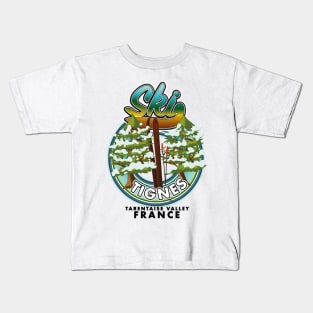 Ski Tignes France, Tarentaise Valley ski Kids T-Shirt